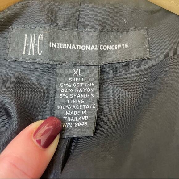 Black Trench Coat by INC International Concepts Woman’s XL #westerngoth - Picture 14 of 15